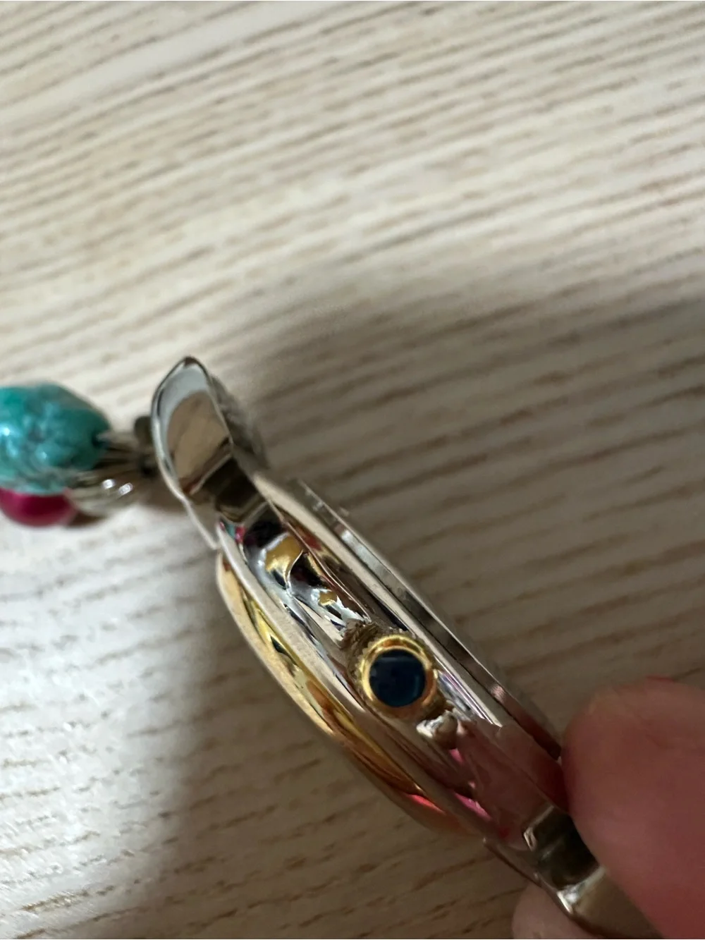 RARE Vintage Gloria Vanderbilt Ref 1024 Multicolor Beaded Quartz Bracelet Watch